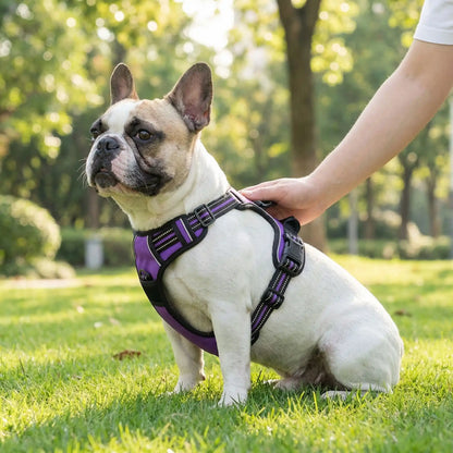 Bouledogue harnais pour chien mauve