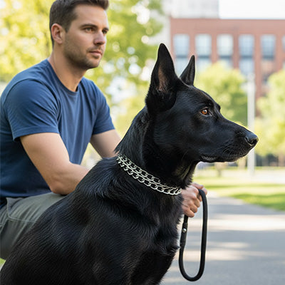 Collier chien chaine maître