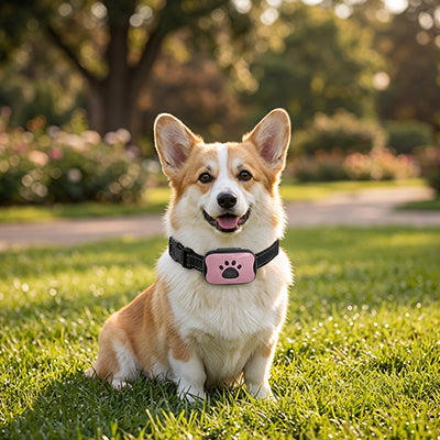 Collier de dressage chien rose