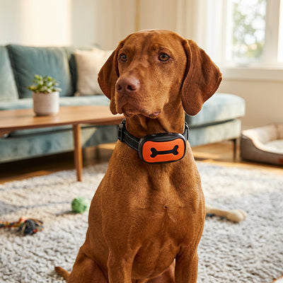 Collier de dressage pour chien orange Braque
