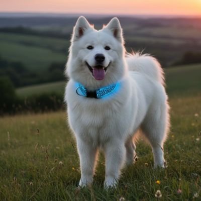 Collier lumineux pour chien bleu
