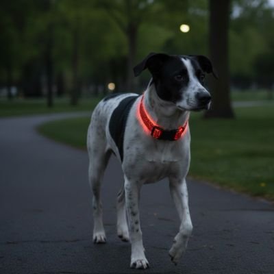 Collier lumineux pour chien rouge