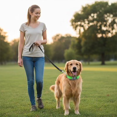 Collier pour chien vert parc
