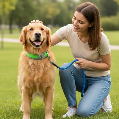 Collier pour chien vert