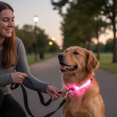 Colliers lumineux pour chiens rouge