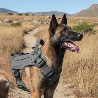 Harnais chien tactique gris
