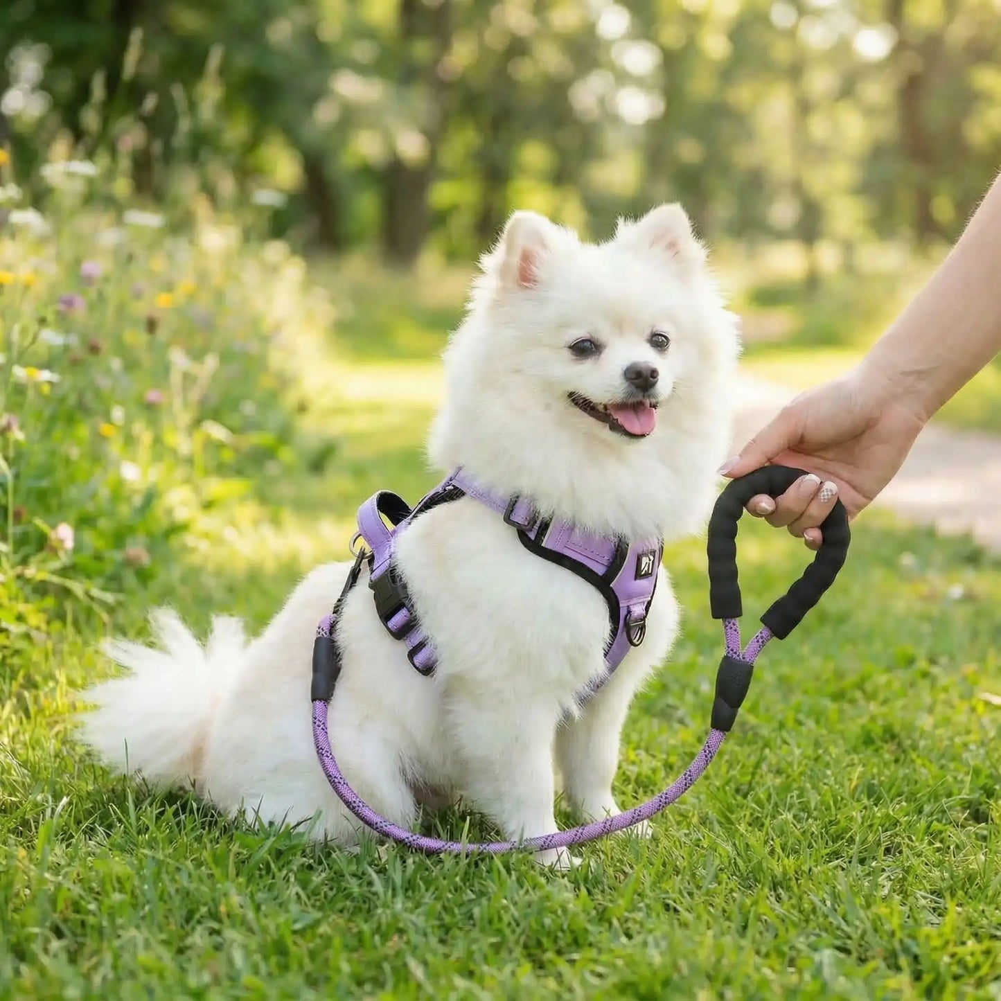 Harnais pour petit chien lilas