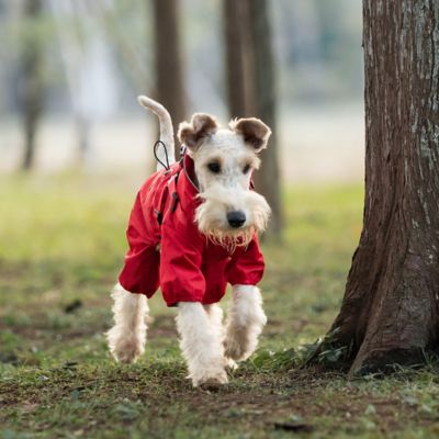 Impermeable pour chien ajustable rouge