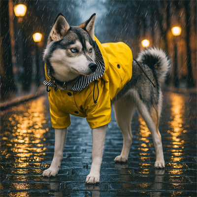 Imperméable pour chien jaune Husky