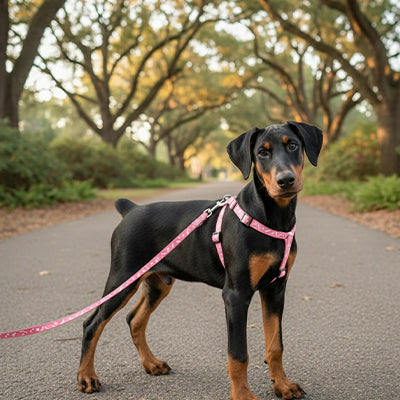 Laisse pour chien nylon rose 2