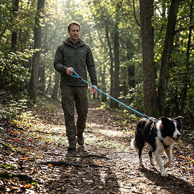 Longe pour chien corde bleu forêt