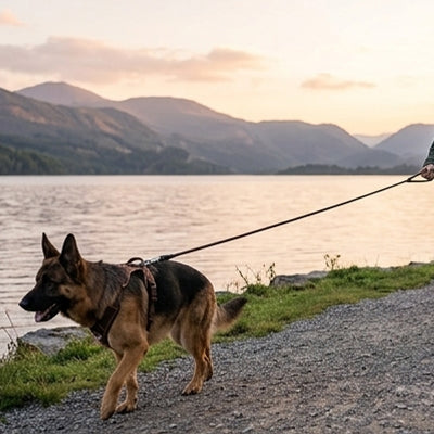 Longe pour chien corde marron montagne