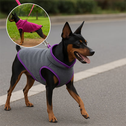 Manteau pour chien polar gris rose