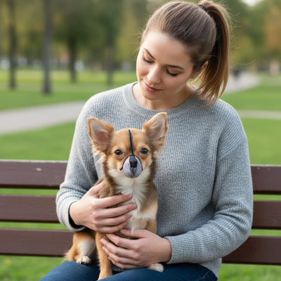 Muselière pour chien Chihuahua assis