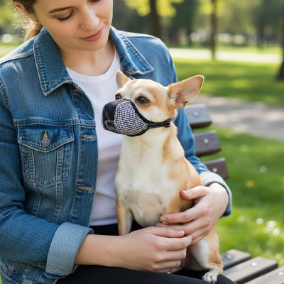 Muselière pour chien Chihuahua banc