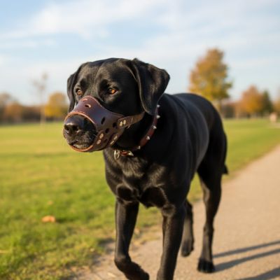Muselière pour chien marron Labrador