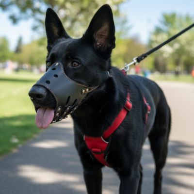 Muselière pour chien noir Berger noir